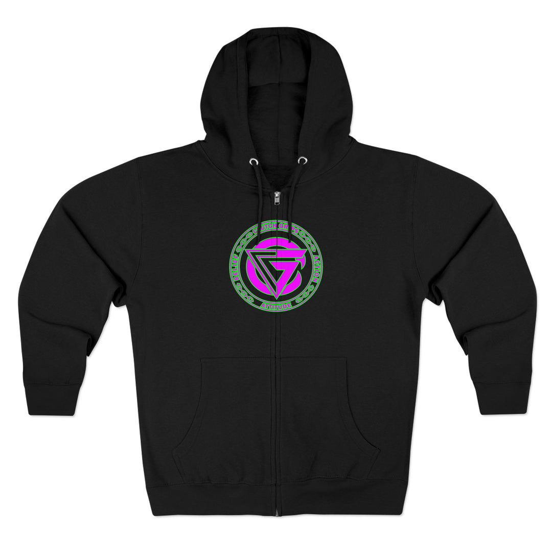 CG TIGER FLAME PURPLE GREEN /FIGHT FOR IT ZIP UP