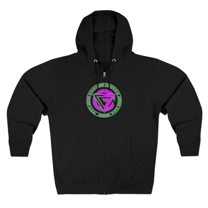 CG TIGER FLAME PURPLE GREEN /FIGHT FOR IT ZIP UP