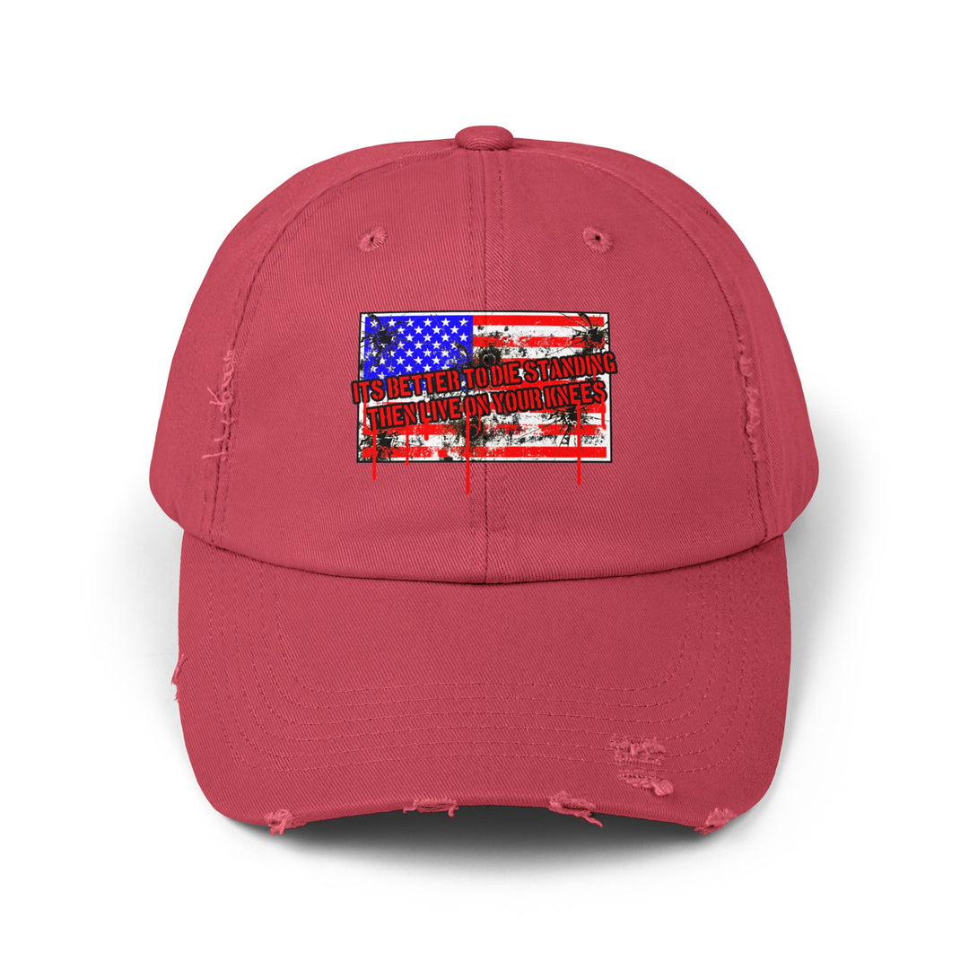 AMERICAN PRIDE FLAG BULLET HOLES ITS BETTER TO DIE STANDING THEN LIVE ON YOUR KNEES
