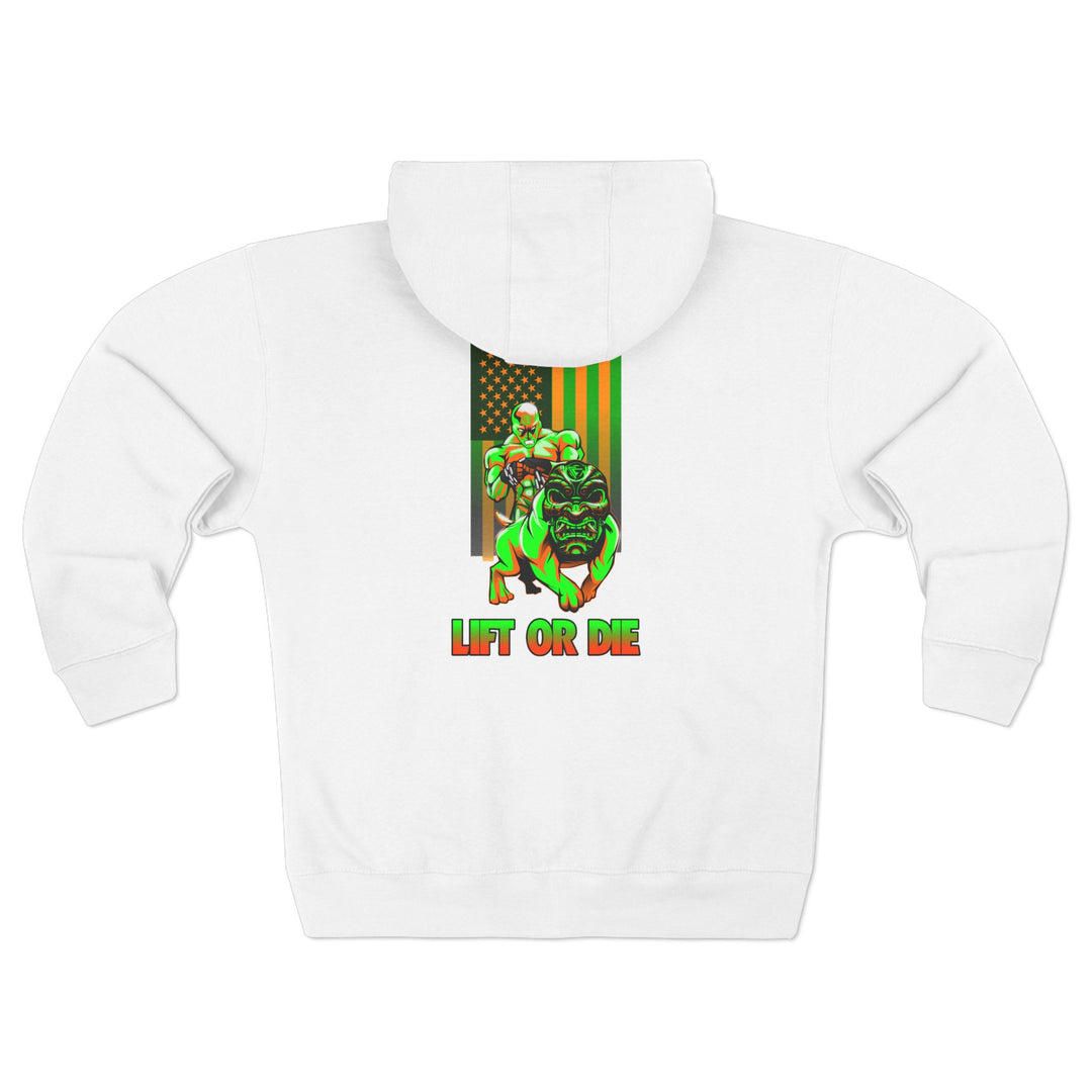 CG ANGRY DOG ORANGE GREEN /LIFT OR DIE ZIP UP