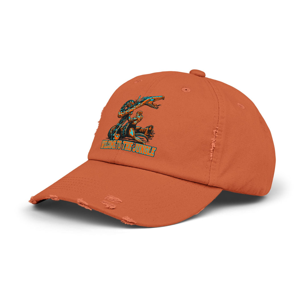 SERPENT SLAYER ORANGE AQUA WELCOME TO THE JUNGLE CAP