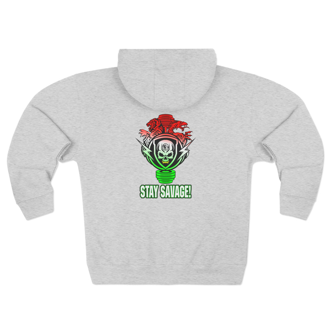 CG SKULLATOR SGL BELL DRAGON TIGER RED WHITE GREEN FADE /STAY SAVAGE ZIP UP