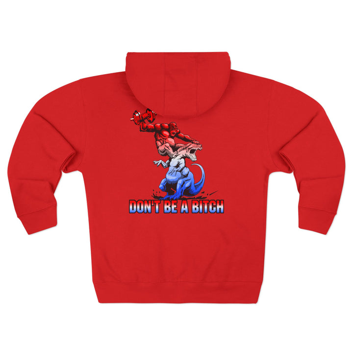 CG APE VS ZILLA 2ND FIGHT RED WHITE BLUE FADE /DONT BE A BITCH ZIP UP