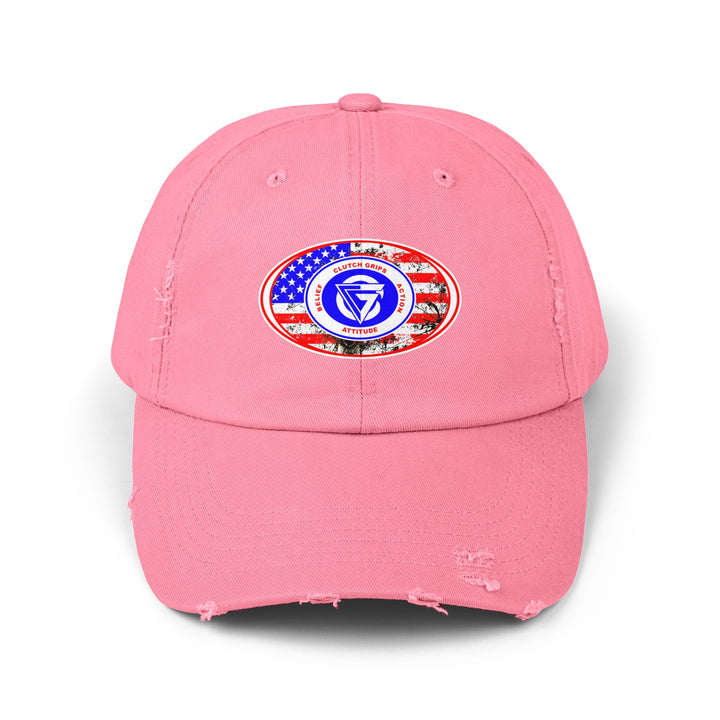 CG OVAL LOGO DISTRESSED FLAG /BELIEF ATTITUDE ACTION CAP