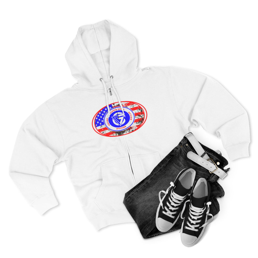 AMERICAN WARRIOR TRIBUTE  RED WHITE BLUE/AMERICAN SAVAGE ZIP UP