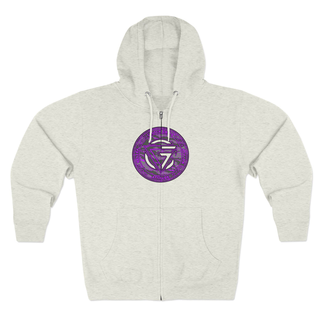 CG ANGRY DOG GREY CAMO PURPLE/STAY SAVAGE ZIP UP