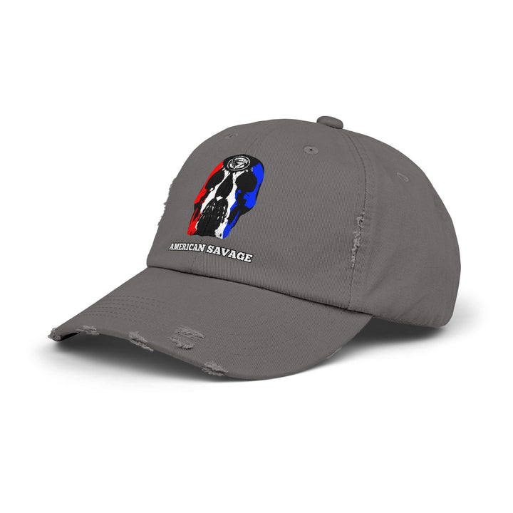 CG SKULL RED WHITE BLUE AMERICAN SAVAGE HAT