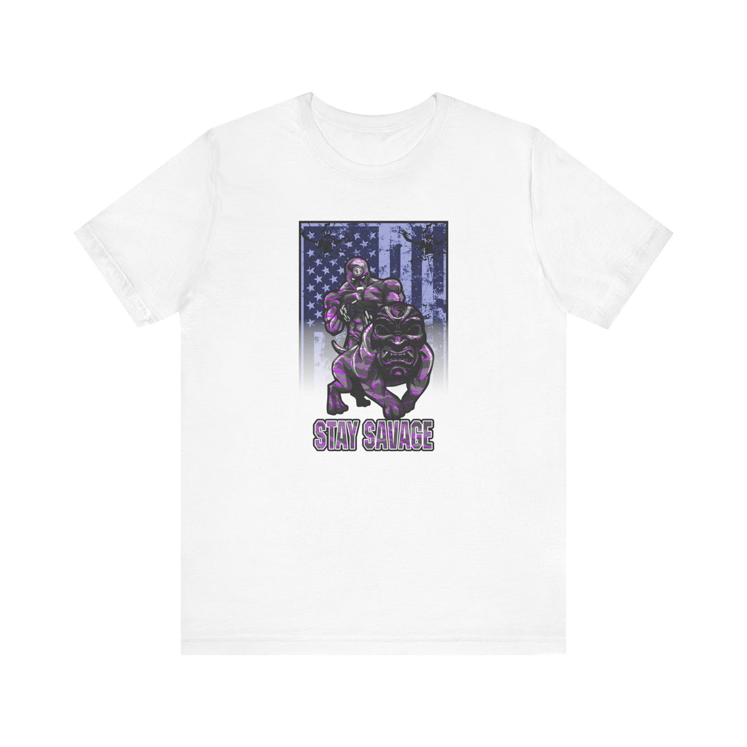 ANGRY DOG FLAG PURPLE GREY CAMO/STAY SAVAGE