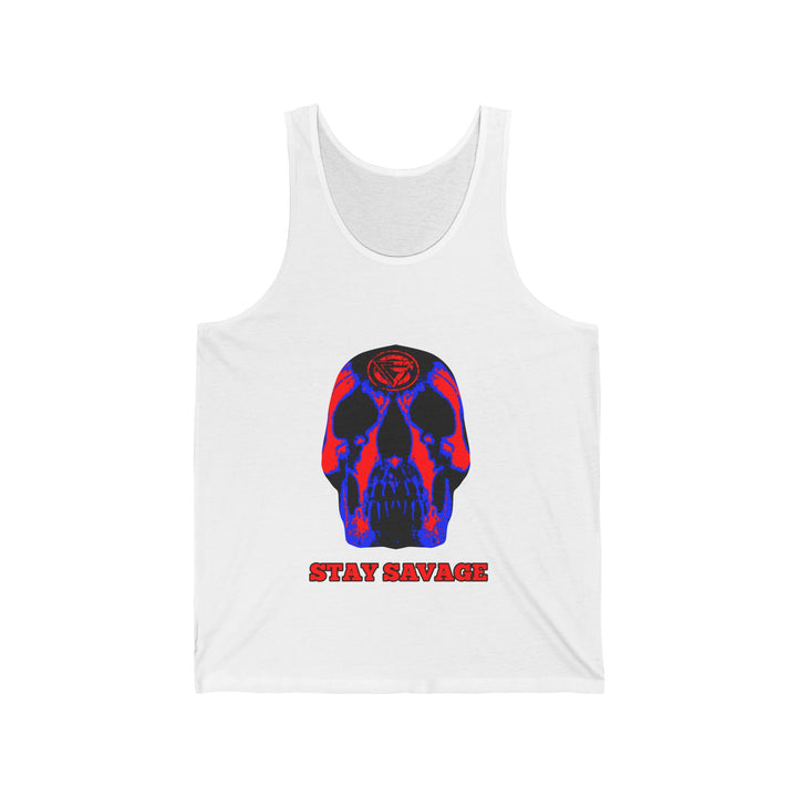 SKULLATOR TANK RED BLUE /STAY SAVAGE