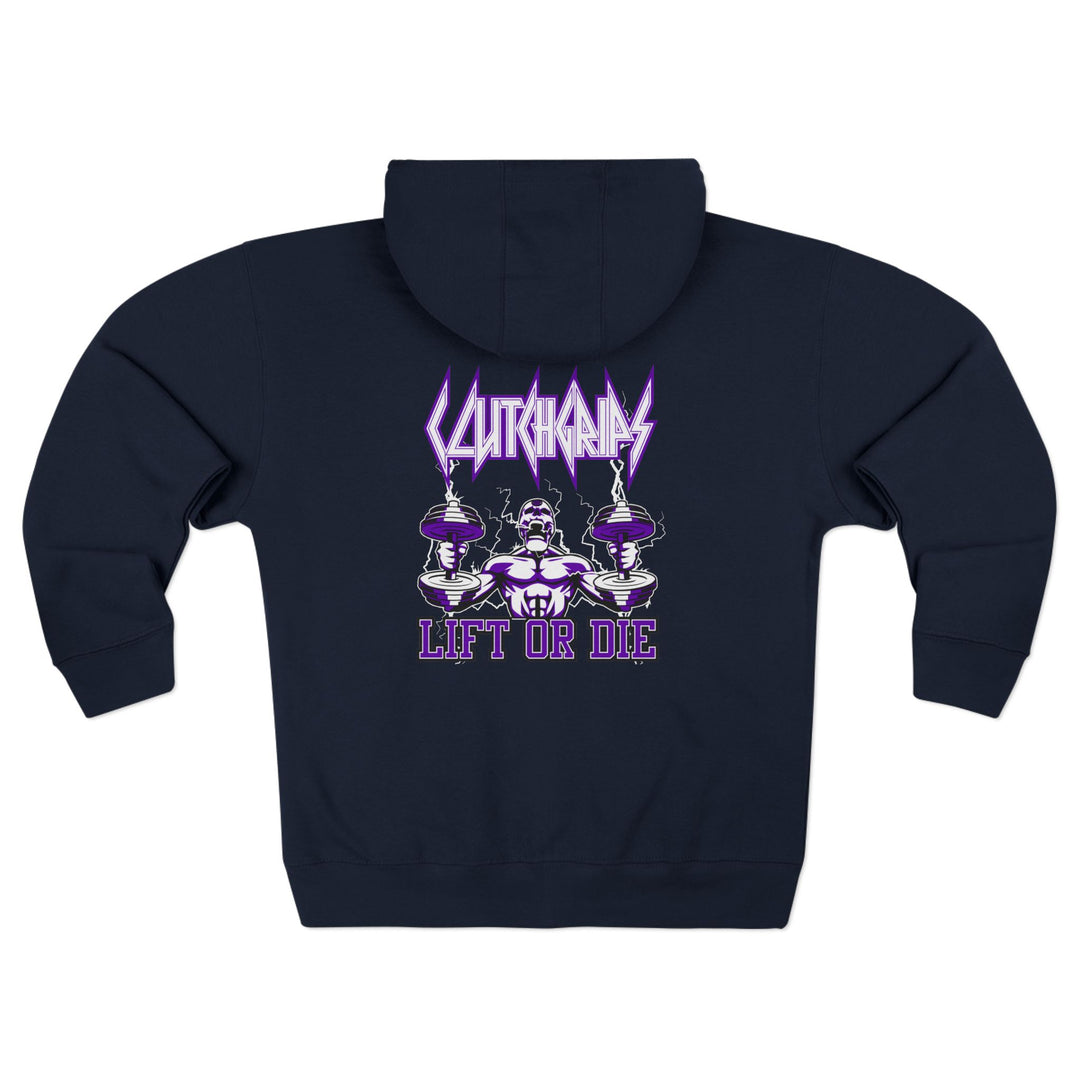 RIDE THE LIGHTNING  PURPLE WHITE /LIFT OR DIE ZIP UP