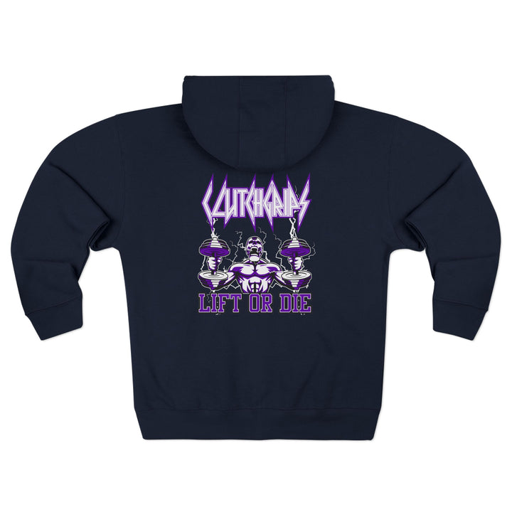RIDE THE LIGHTNING  PURPLE WHITE /LIFT OR DIE ZIP UP
