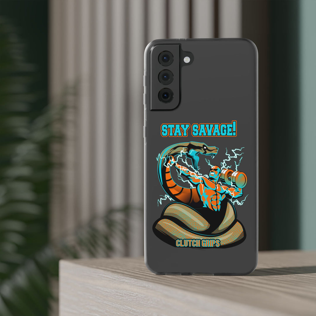MAC VS SNAKE MIAMI COLORS AQUA ORANGE PHONE CASE /STAY SAVAGE