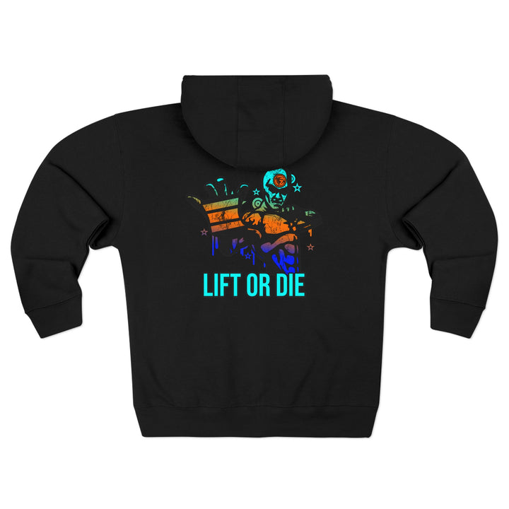 CG MAC MASTER FLASH BLUE ORANGE AQUA FADE /LIFT OR DIE ZIP UP