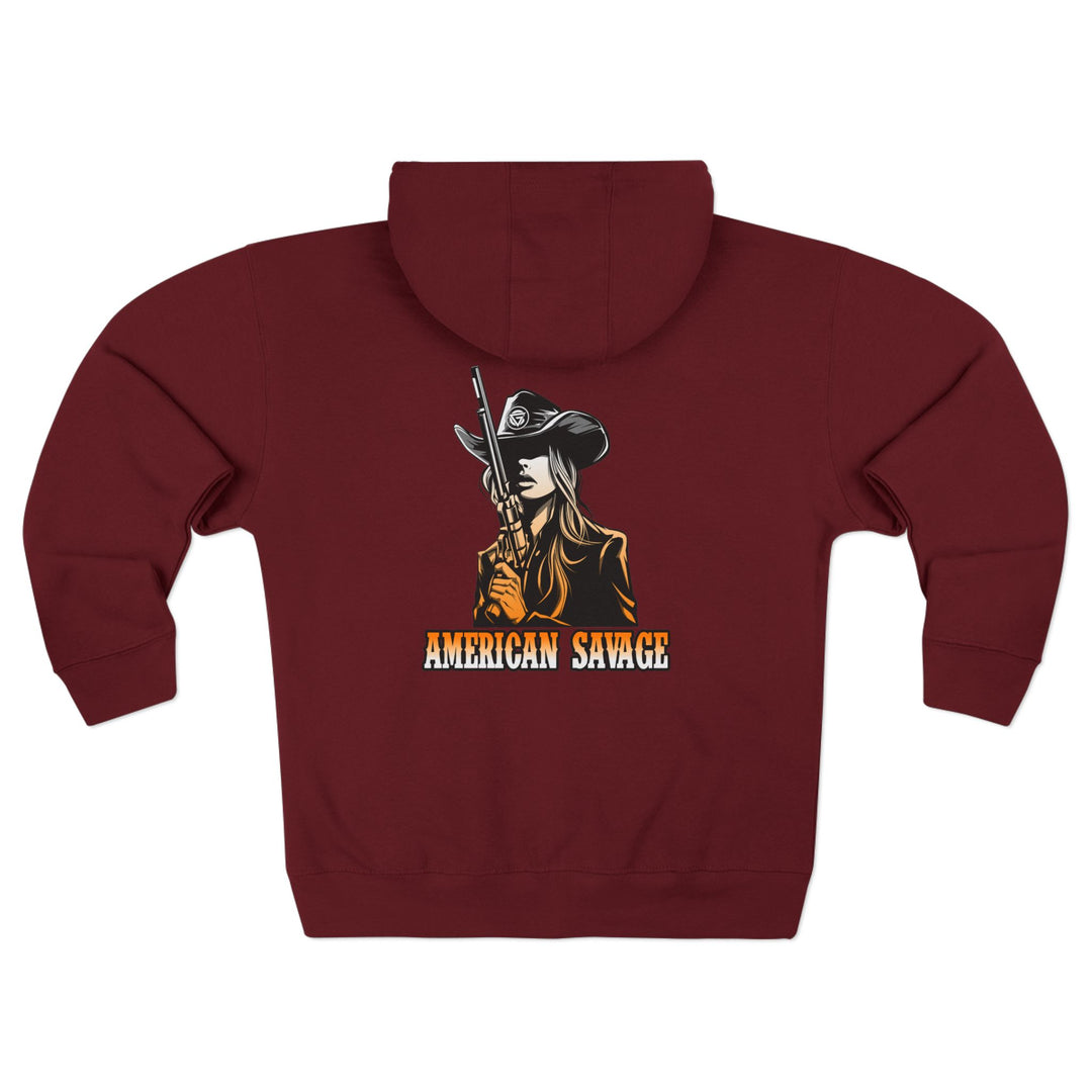 CG WOMAN REBELLORANGE WHITE FADE /AMERICAN SAVAGE ZIP UP