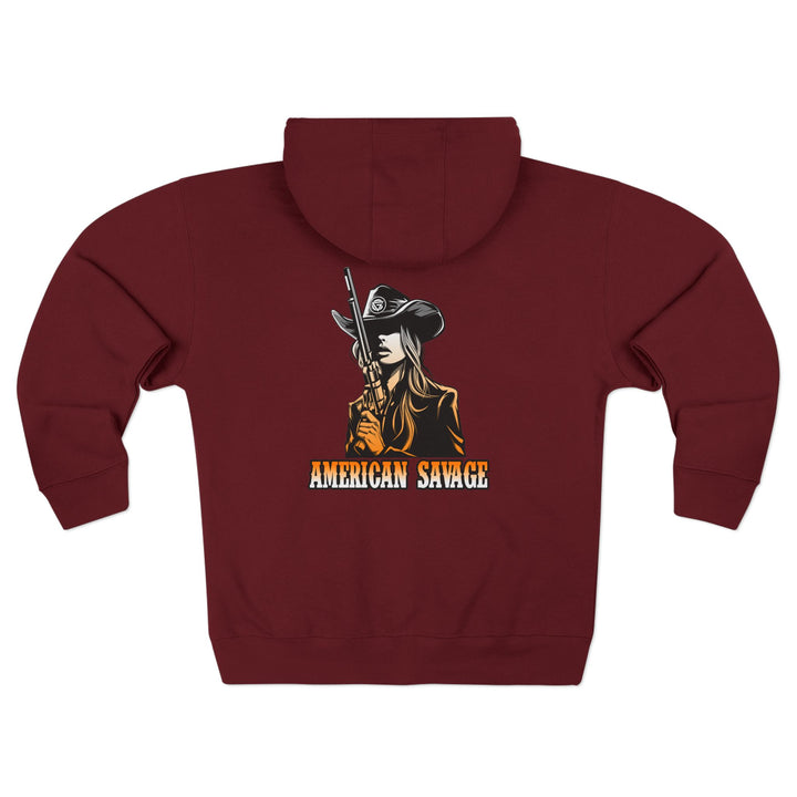 CG WOMAN REBELLORANGE WHITE FADE /AMERICAN SAVAGE ZIP UP