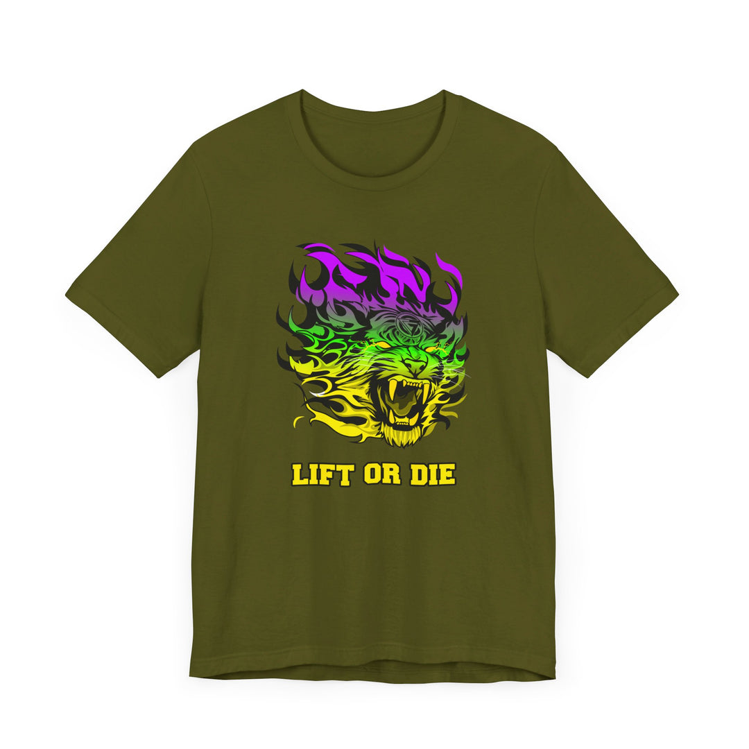 TIGER FLAME YELLOW GREEN PURPLE FADE/LIFT OR DIE