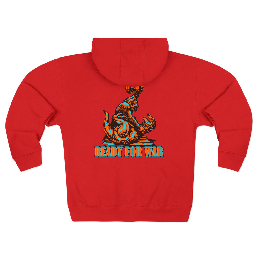 CG APE VS ZILLA RED MIAMI COLORS /READY FOR WAR ZIP UP