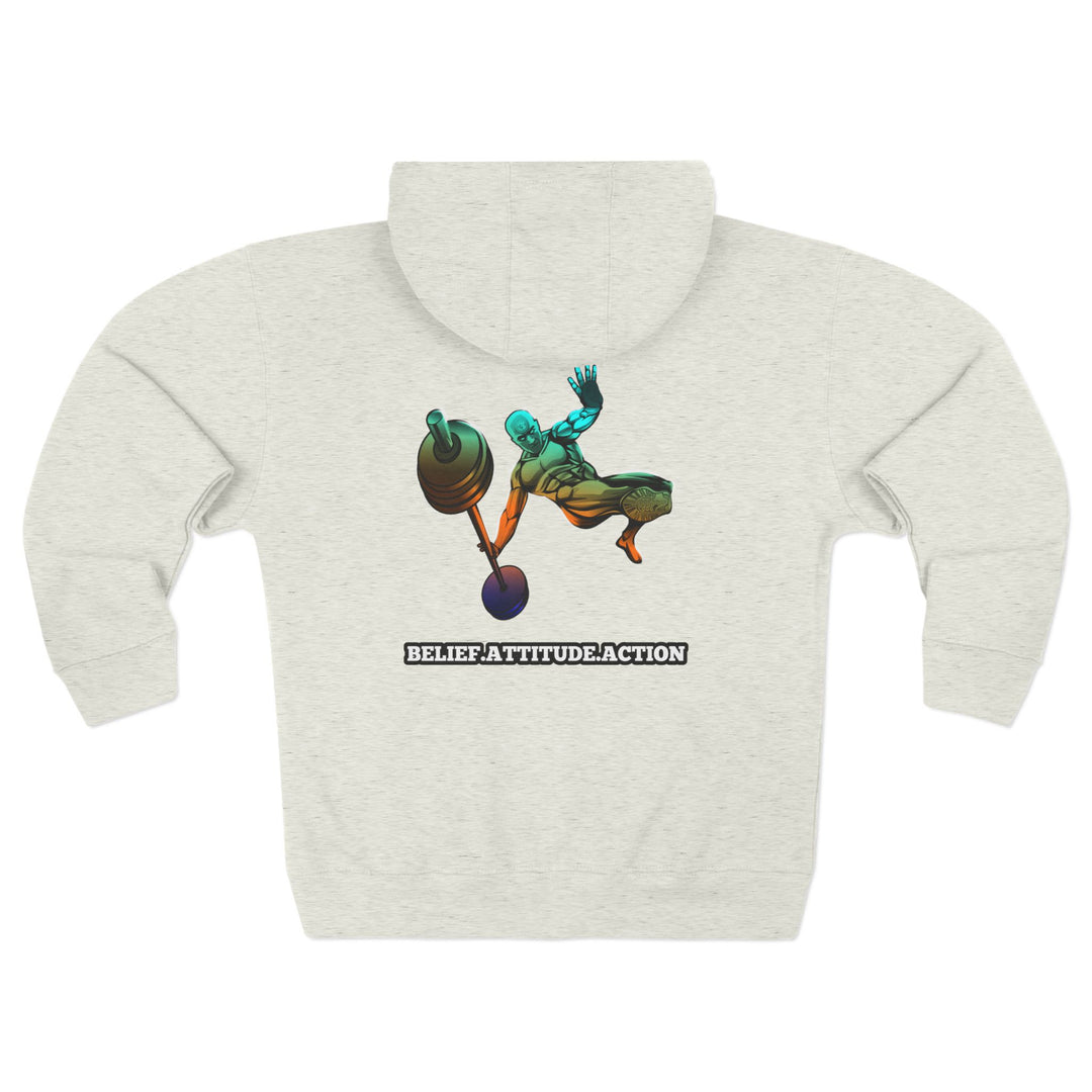 CG MAC JUMP BLUE ORANGE AQUA FADE /BELIEF ATTITUDE ACTION ZIP UP