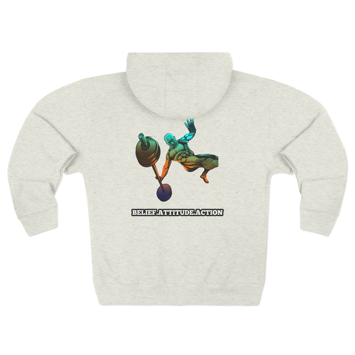 CG MAC JUMP BLUE ORANGE AQUA FADE /BELIEF ATTITUDE ACTION ZIP UP