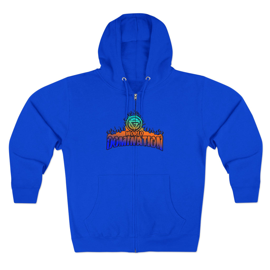 CG SKULLATOR BLUE ORANGE AQUA /WORLD DOMINATION ZIP UP