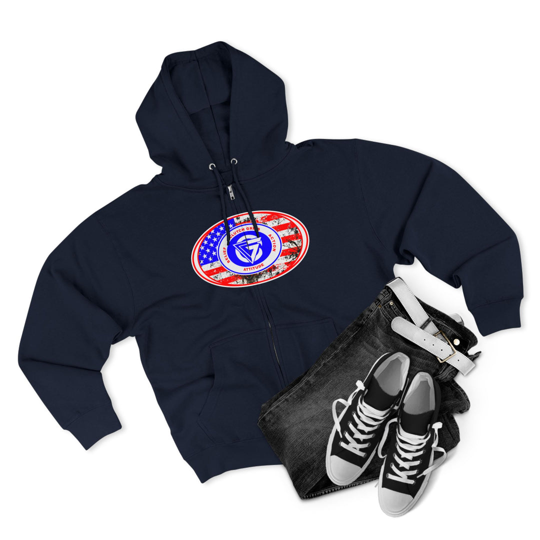 AMERICAN WARRIOR TRIBUTE  RED WHITE BLUE/AMERICAN SAVAGE ZIP UP