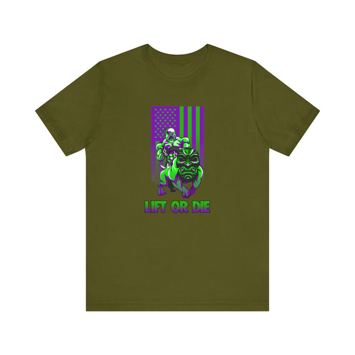 ANGRY DOG PURPLE GREEN FLAG/LIFT OR DIE