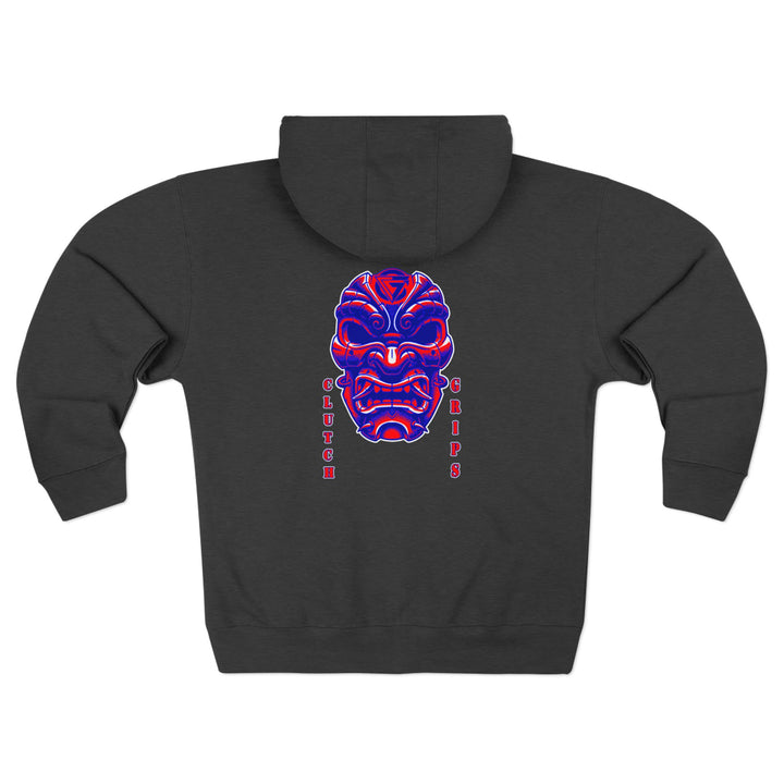 CG SAMURAI MASK RED BLUE/CLUTCH GRIPS  ZIP UP