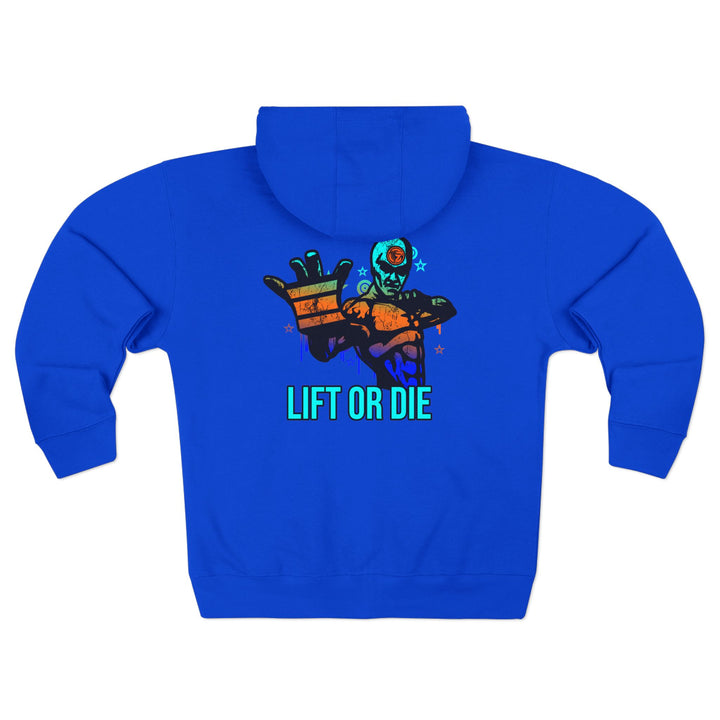 CG MAC MASTER FLASH BLUE ORANGE AQUA FADE /LIFT OR DIE ZIP UP