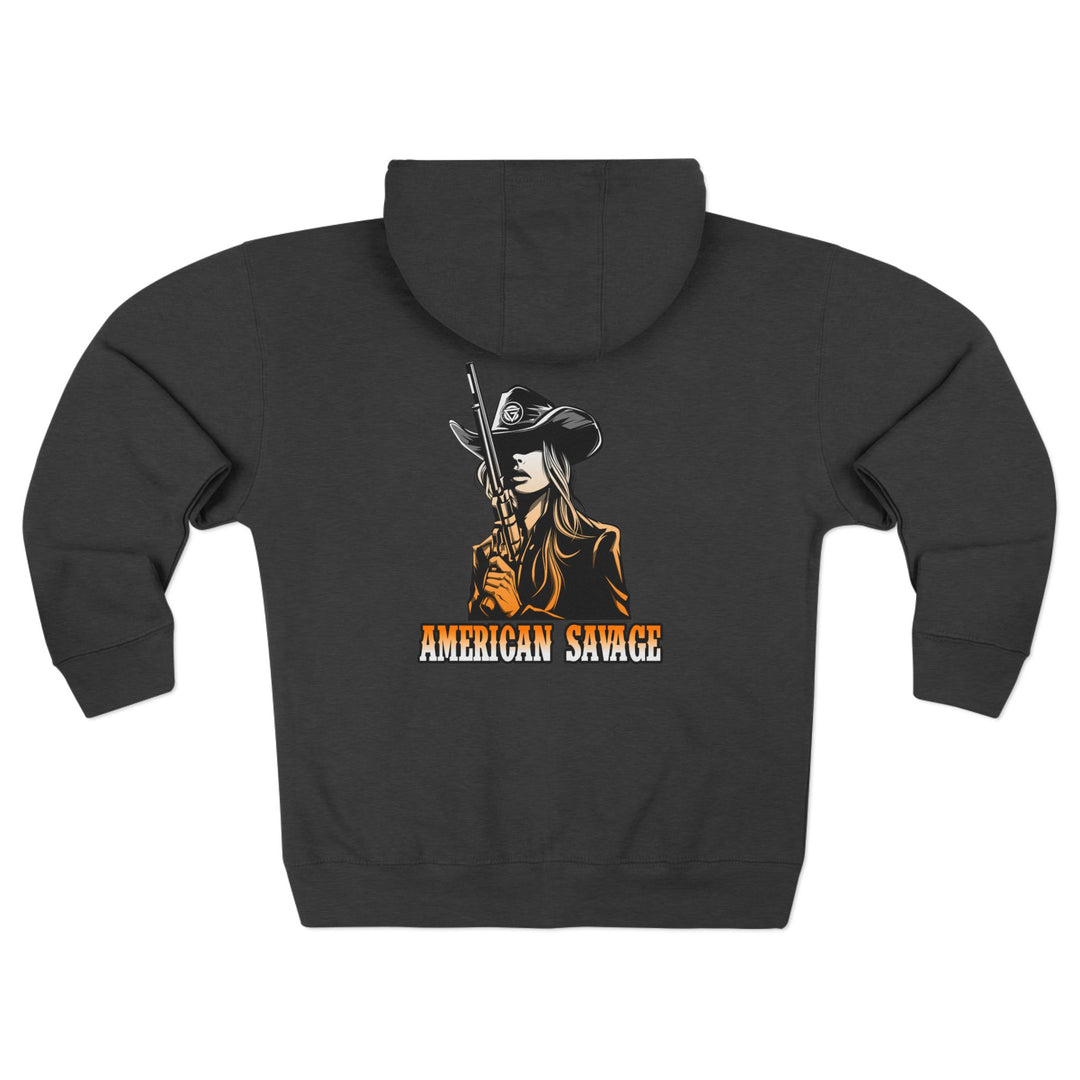 CG WOMAN REBELLORANGE WHITE FADE /AMERICAN SAVAGE ZIP UP