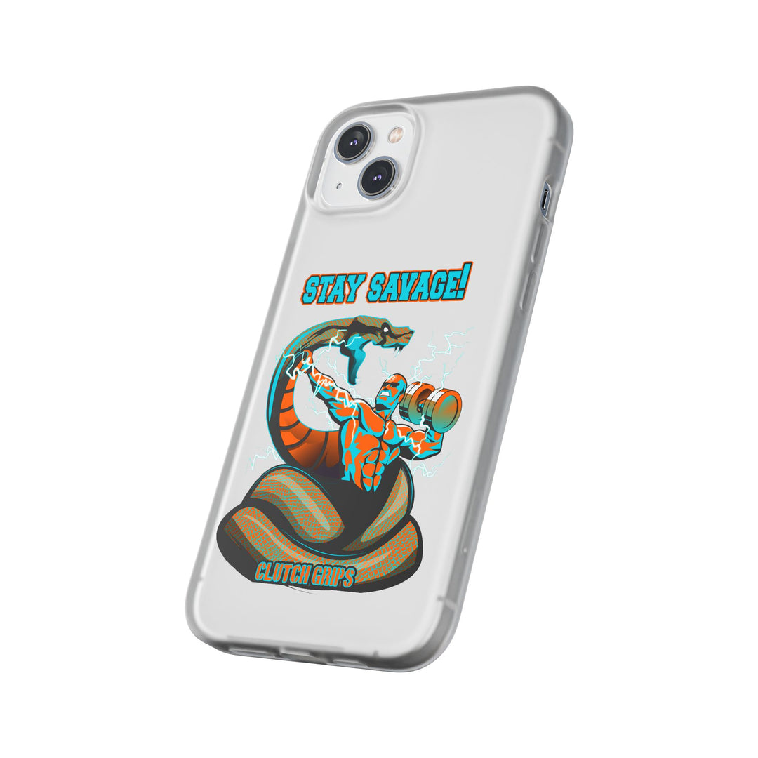 MAC VS SNAKE MIAMI COLORS AQUA ORANGE PHONE CASE /STAY SAVAGE
