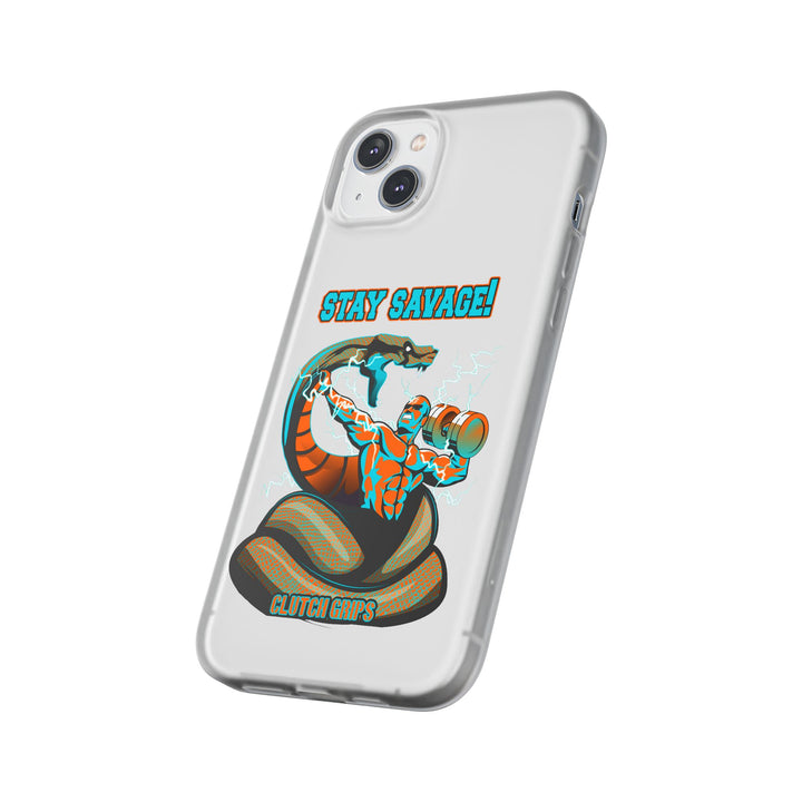 MAC VS SNAKE MIAMI COLORS AQUA ORANGE PHONE CASE /STAY SAVAGE