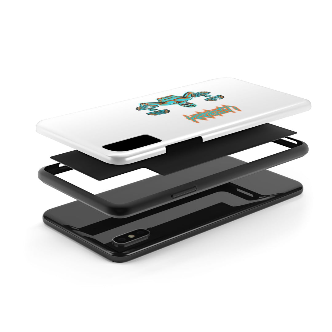 RIDE THE LIGHTNING MIAMI COLORS AQUA ORANGE PHONE CASE/CLUTCHGRIPS