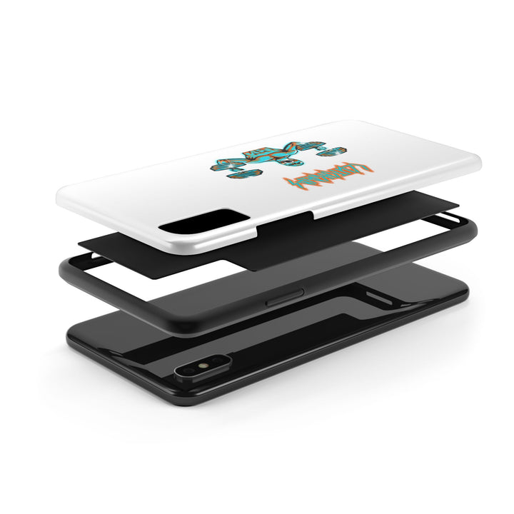 RIDE THE LIGHTNING MIAMI COLORS AQUA ORANGE PHONE CASE/CLUTCHGRIPS