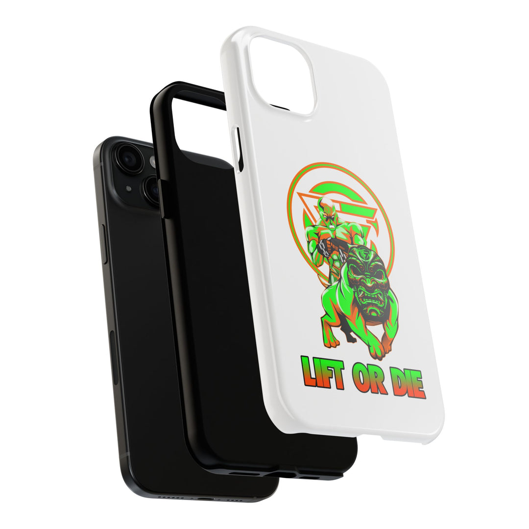 ANGRY DOG ORANGE GREEN PHONE CASE /LIFT OR DIE