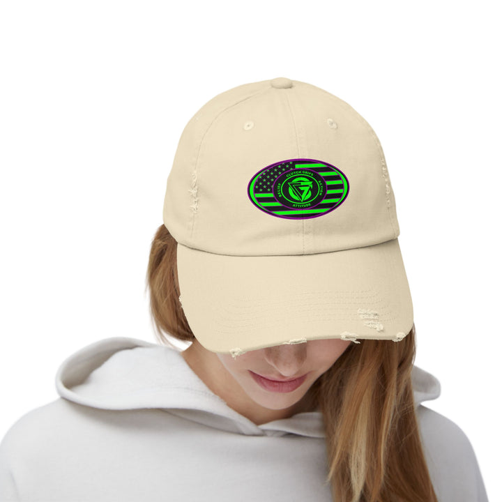 CG PURPLE GREEN FLAG OVAL CAP
