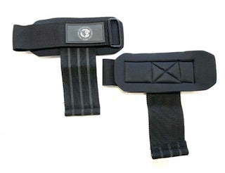 Weightlifting straps short wide black