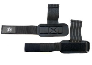 Weightlifting straps short wide black